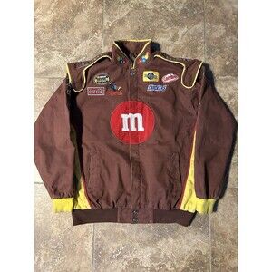 Vintage Chase Authentic M&M’s NASCAR Jacket Brown Drivers Line - L